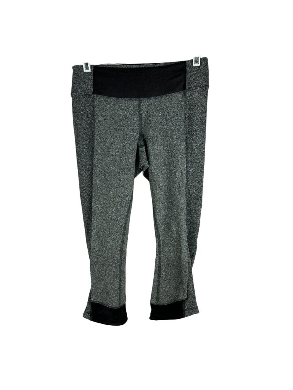 Lululemon Heathered Gray & Black Womens Cropped Athletic Pants Size 4